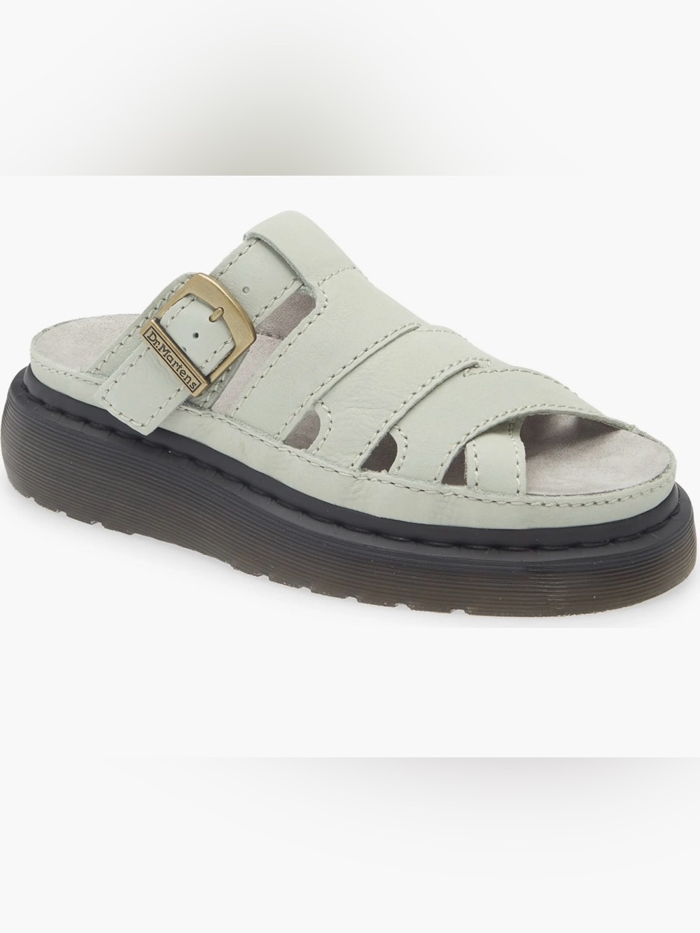 Dr. Martens Maxxy Slide Sandal Sage Green Leather Buckle Women’s US 9 / Men’s US